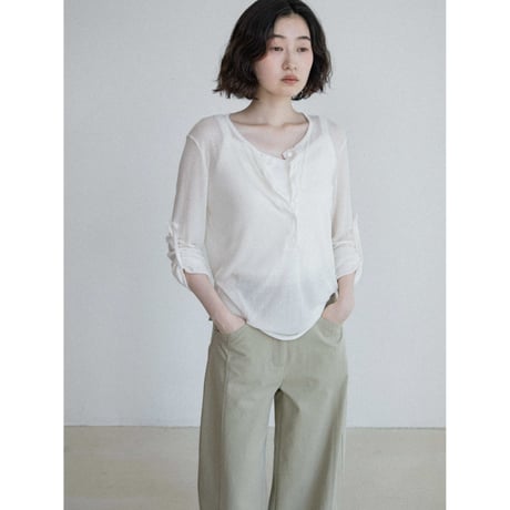 《予約販売》henley neck 2way tops/2colors_nt2663