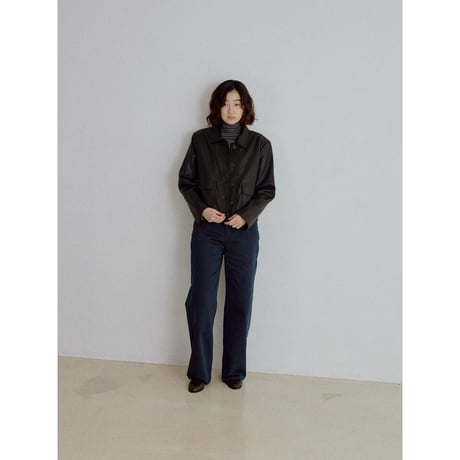 《予約販売》leather like minimal jacket/2colors_no0544