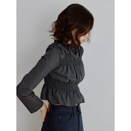 《予約販売》check gather blouse_nb0437