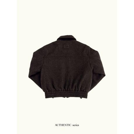 【11月16日以降順次発送商品】- AUTHENTIC series - quilting liner patch wool jacket/brown_an0067