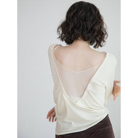 《予約販売》back accent docking lady tops/2colors_nt2691