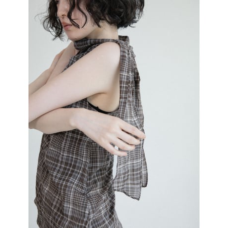 《予約販売》sheer check sleeveless/2colors_nb0400