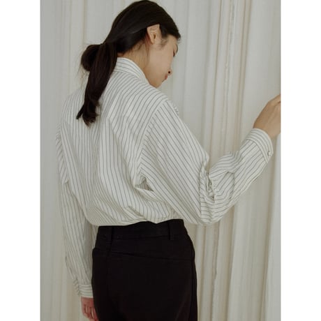 - AUTHENTIC series - western pick stitch shirt/stripe_an0059