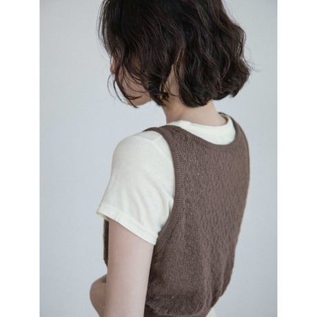 《予約販売》jacquard minimal knit vest/2colors_nt2658