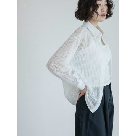 《予約販売》lacy minimal sheer shirt/2colors_nb0405