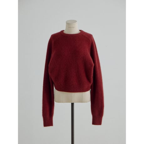 - AUTHENTIC series - cashmere raccoon rich knit pullover/deep red_an0065