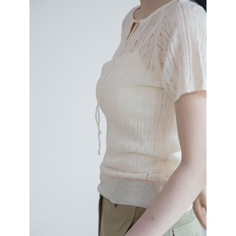 《予約販売》accent linen summer knit tops/2colors_nt2648