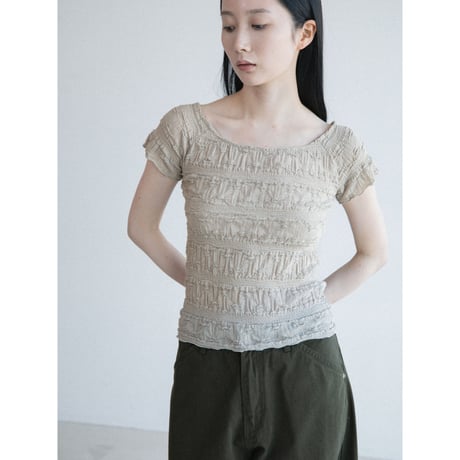《予約販売》jacquard accent stretch tops/2colors_nt2649