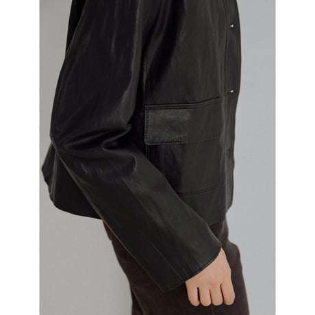 《予約販売》leather like minimal jacket/2colors_no0544