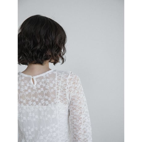 《予約販売》lacy accent sheer tops/2colors_nt2662