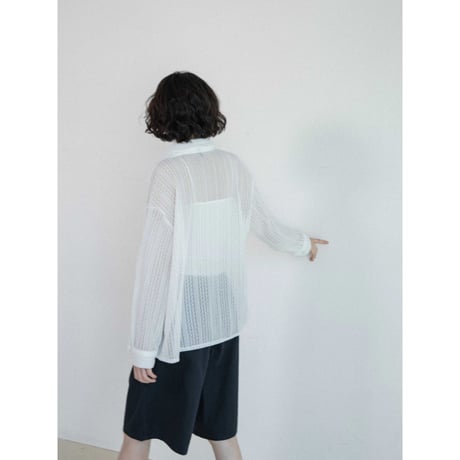《予約販売》lacy minimal sheer shirt/2colors_nb0405