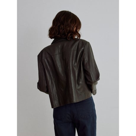 《予約販売》leather like minimal jacket/2colors_no0544
