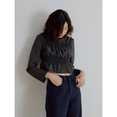 《予約販売》check gather blouse_nb0437