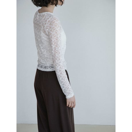 《予約販売》lacy accent sheer tops/2colors_nt2662