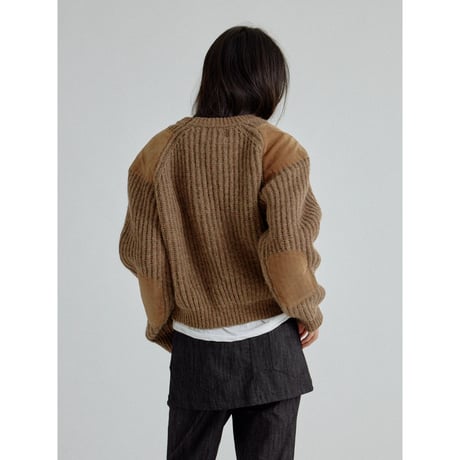 - AUTHENTIC series - vintage like accent knit/melange beige_an0061