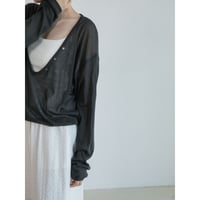 《予約販売》button accent sheer knit tops/2colors_nt2620
