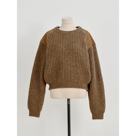 - AUTHENTIC series - vintage like accent knit/melange beige_an0061