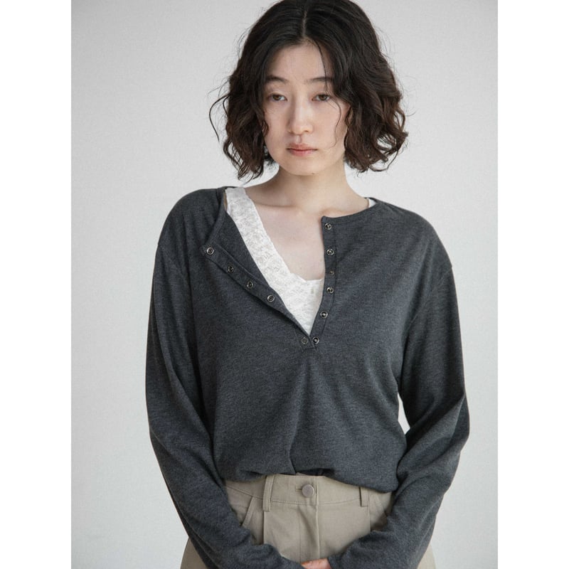 予約販売》henley neck lib tops/3colors_nt2681 | NOKCHA
