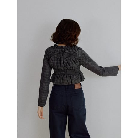 《予約販売》check gather blouse_nb0437