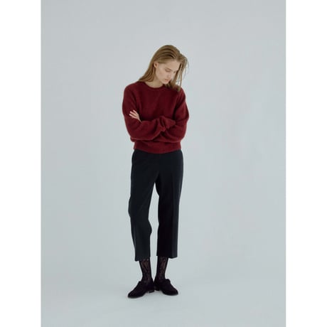 - AUTHENTIC series - cashmere raccoon rich knit pullover/deep red_an0065