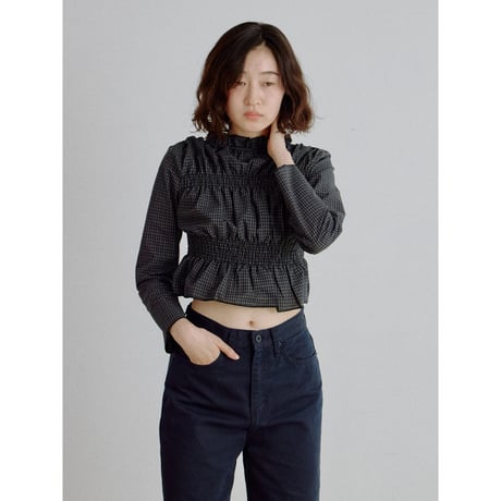 《予約販売》check gather blouse_nb0437