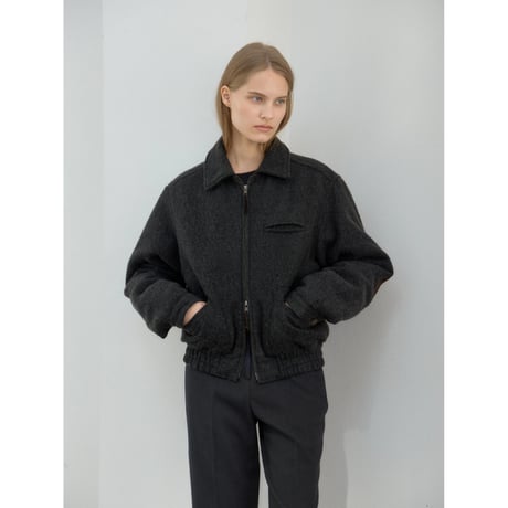 【11月16日以降順次発送商品】- AUTHENTIC series - quilting liner patch wool jacket/charcoal_an0068