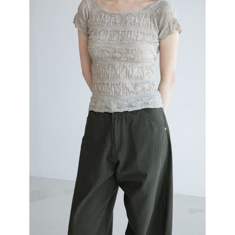 《予約販売》jacquard accent stretch tops/2colors_nt2649