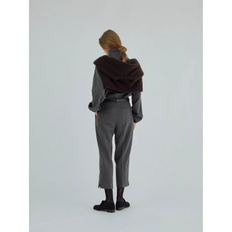 - AUTHENTIC series - cashmere raccoon rich knit pullover/deep brown_an0066