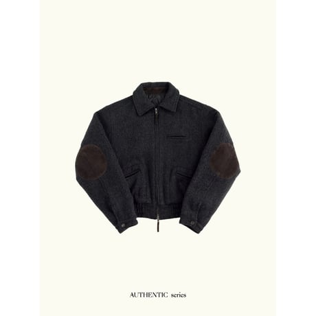 【11月16日以降順次発送商品】- AUTHENTIC series - quilting liner patch wool jacket/charcoal_an0068