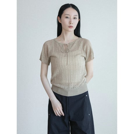 《予約販売》accent linen summer knit tops/2colors_nt2648