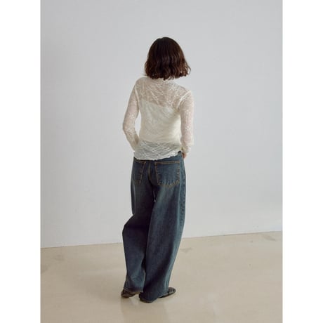 《予約販売》jacquard lacy sheer tops/3colors_nt2700