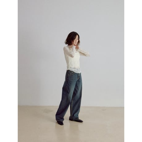 《予約販売》jacquard lacy sheer tops/3colors_nt2700