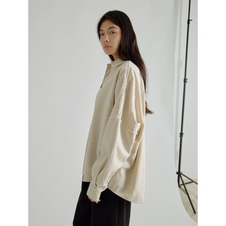 【 RESTOCK 】 - AUTHENTIC series - vintage like over washed shirt/écru_an0044