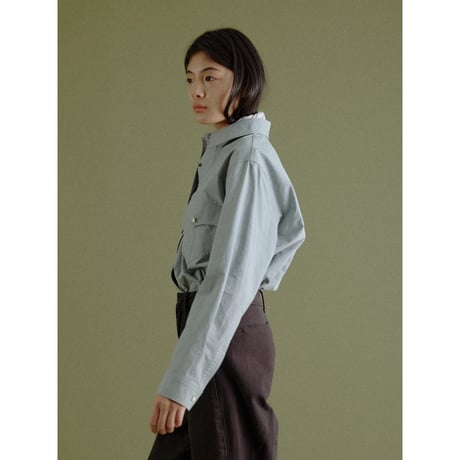 - AUTHENTIC series - western pick stitch shirt/sax blue_an0060