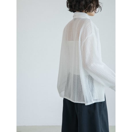 《予約販売》lacy minimal sheer shirt/2colors_nb0405
