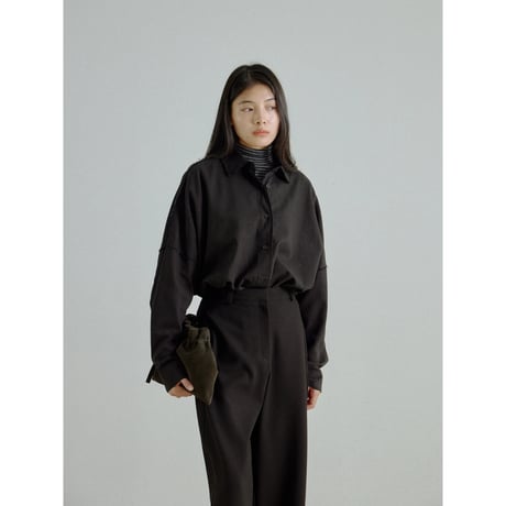 - AUTHENTIC series - vintage like over washed shirt/black_an0062