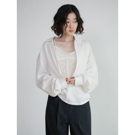 《予約販売》open collar tops/2colors_nt2682
