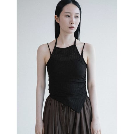 《予約販売》jacquard sheer halter neck tops/2colors_nt2632