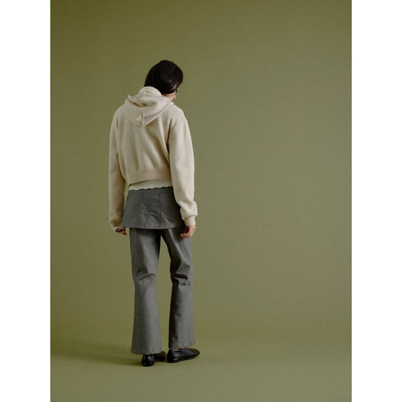 NOKCHA original】wool blend zipup hoodie/ivory,