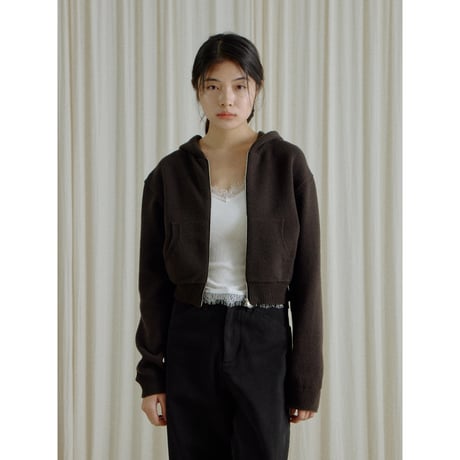 【NOKCHA original】wool blend zipup hoodie/deep brown,charcoal_nt2666