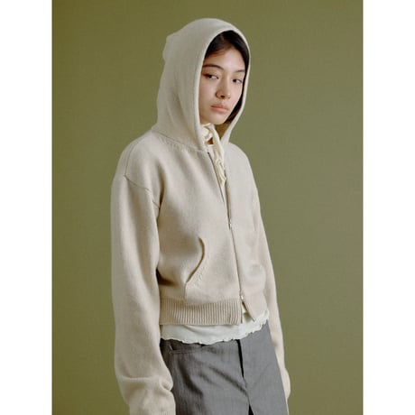 【NOKCHA original】wool blend zipup hoodie/ivory,gray_nt2666