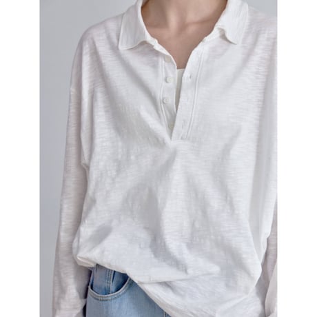 《予約販売》henley neck sheer tops/2colors_nt2612