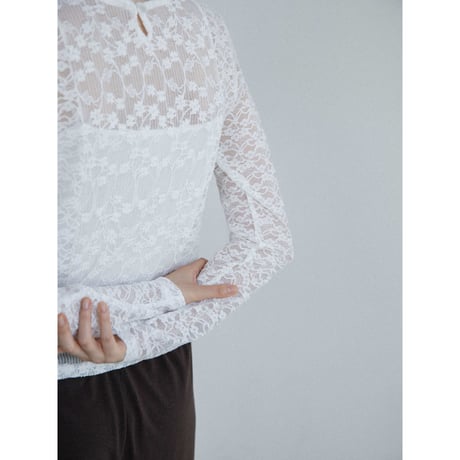 《予約販売》lacy accent sheer tops/2colors_nt2662