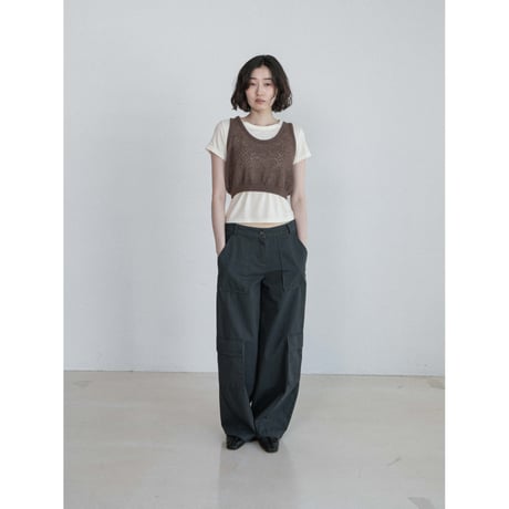 《予約販売》jacquard minimal knit vest/2colors_nt2658