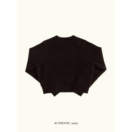 - AUTHENTIC series - cashmere raccoon rich knit pullover/deep brown_an0066