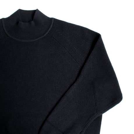 【亜麻色雑貨店】 AZ-02-008 ウールラグランハイネックセーター：Black 【レディース】