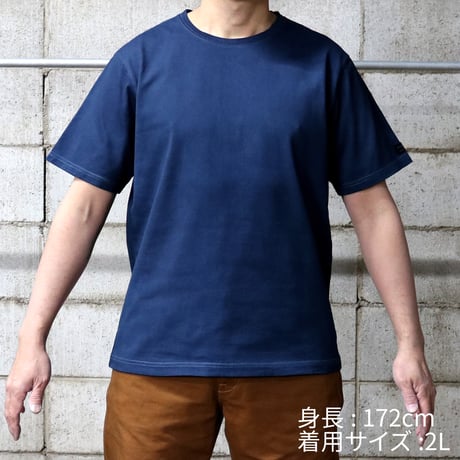 HOFI-029-JB [ 本藍染 ] スーピマ超長綿 強撚Ｔシャツ：群青