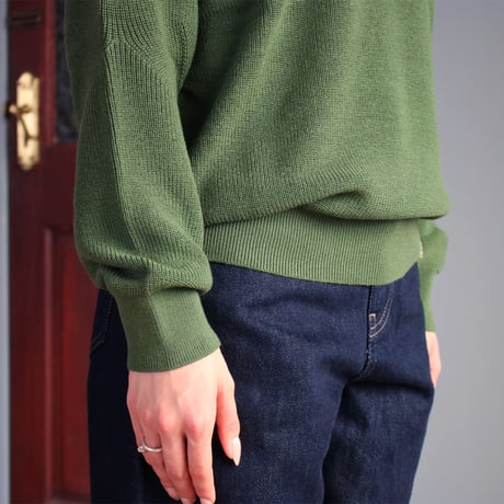 【亜麻色雑貨店】 AZ-02-008 ウールラグランハイネックセーター：Green 【レディース】