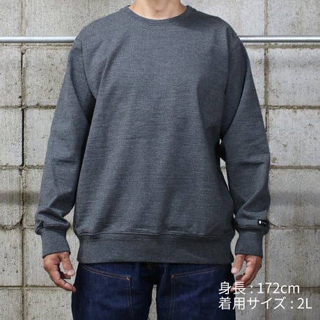 【筒井繊維研究所】 HOFI-060 ウールモンスターオンス天竺スウェット：ブラック