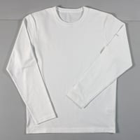 【筒井繊維研究所】 HOFI-023RT オーガニック超長綿 タック襟長袖Ｔシャツ：ホワイト
